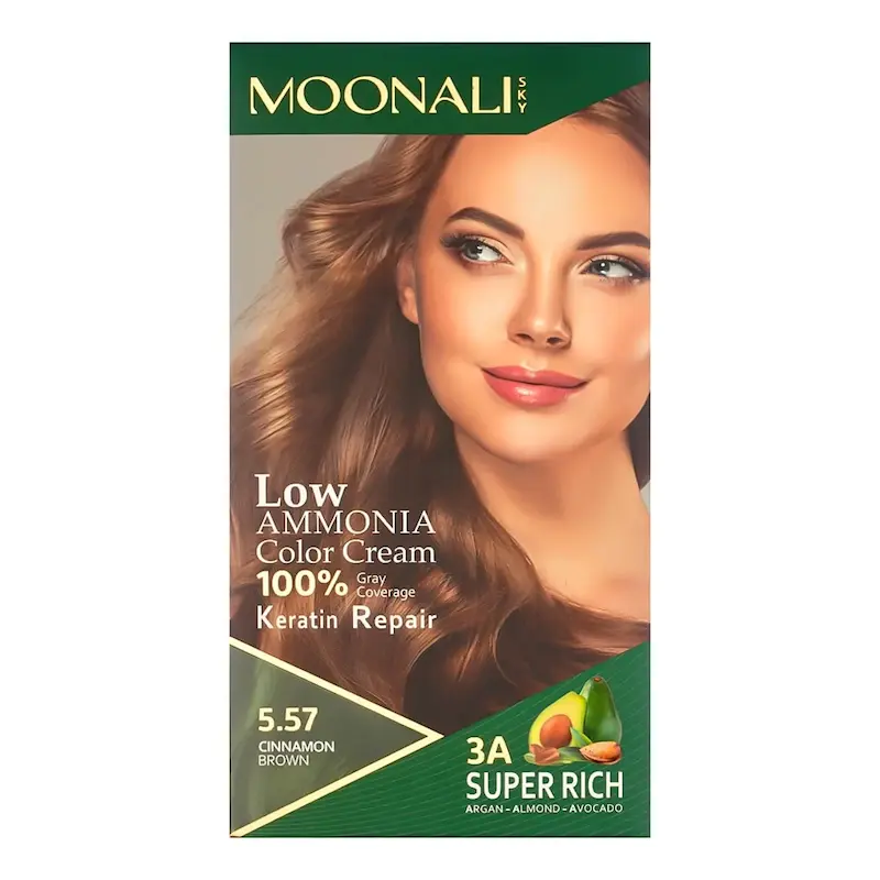 کیت رنگ موی شماره 5.57 مونالی اسکای – قهوه ای دارچینی حجم 100 میلی‌لیتر