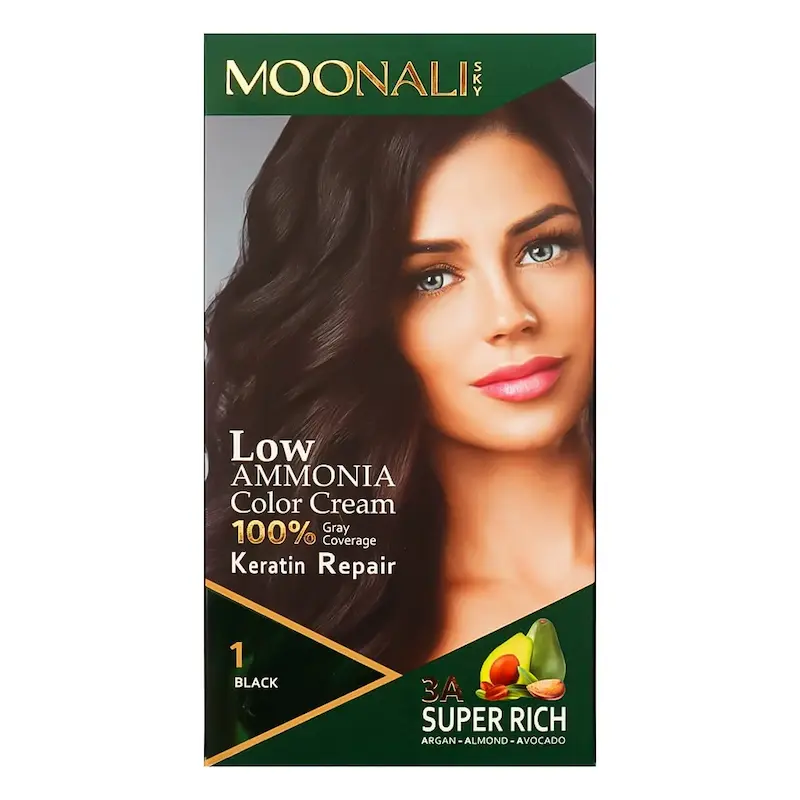 کیت رنگ موی شماره 1 مونالی اسکای – مشکی حجم 100 میلی‌لیتر