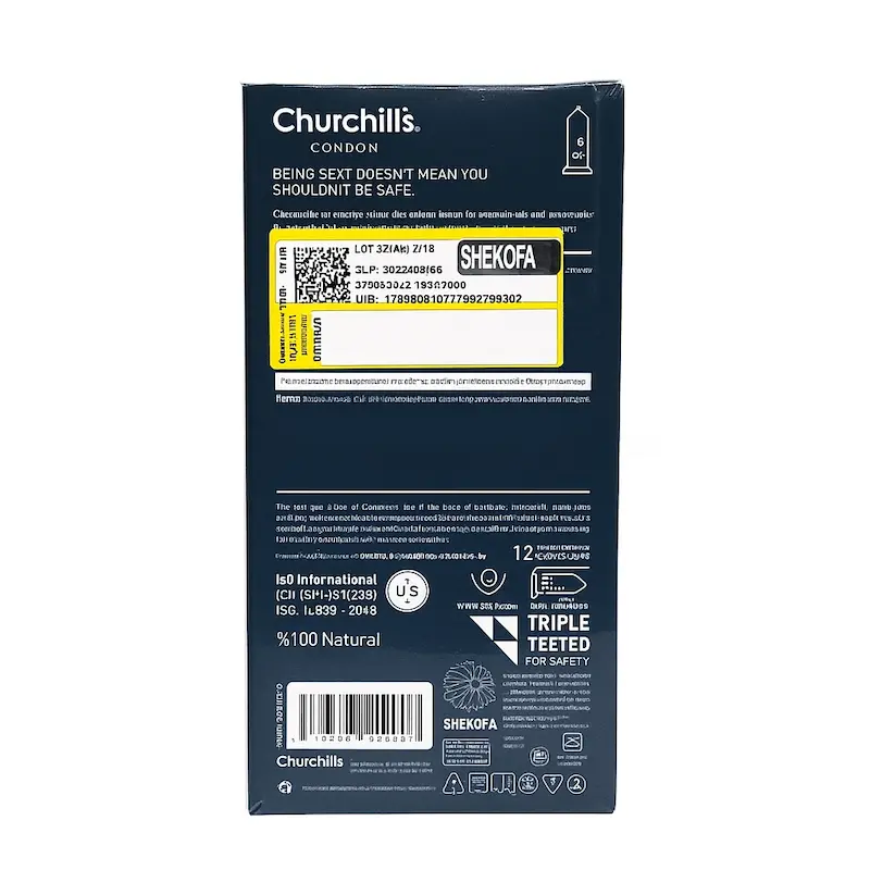 کاندوم بسیار نازک چرچیلز مدل Ultra Thin - بسته 12 عددی