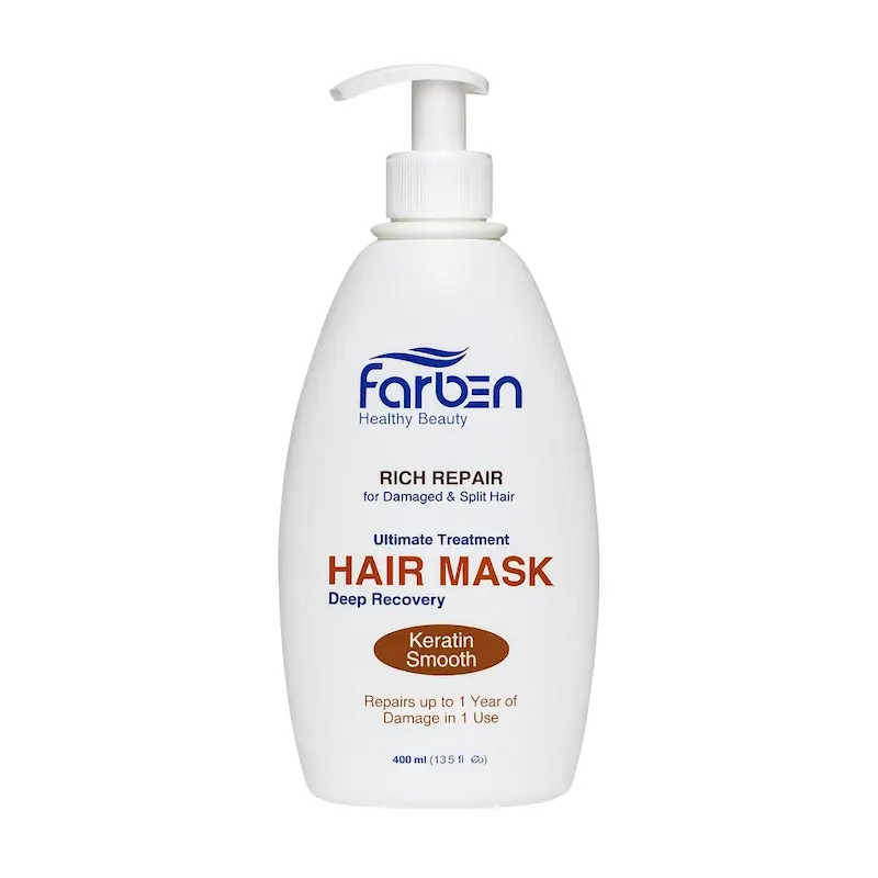 ماسک مو آبرسان عمیق فاربن حاوی کراتین مناسب مو خشک و آسیب دیده حجم 400 میلی لیتر