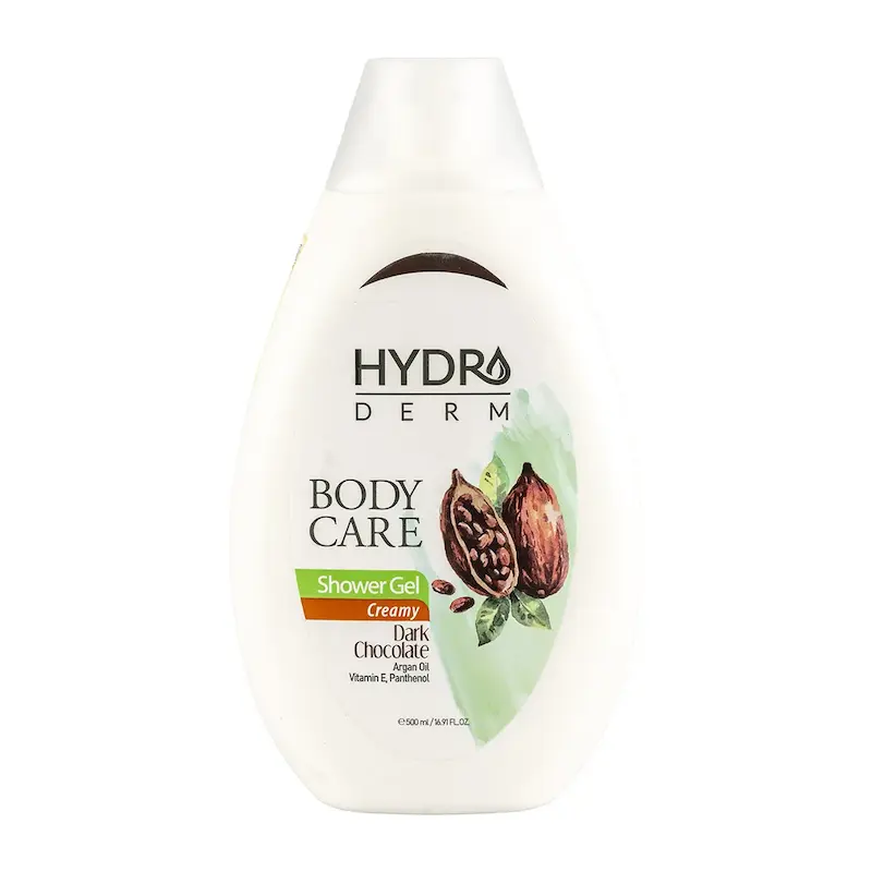 شامپو بدن کرمی هیدرودرم با رایحه شکلات تلخ حجم 500 میلی لیتر