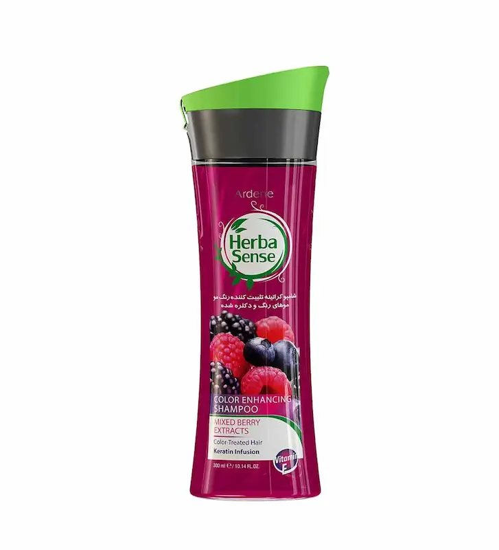 شامپو کراتینه هرباسنس تثبیت کننده رنگ موعصاره توت های وحشی آردن