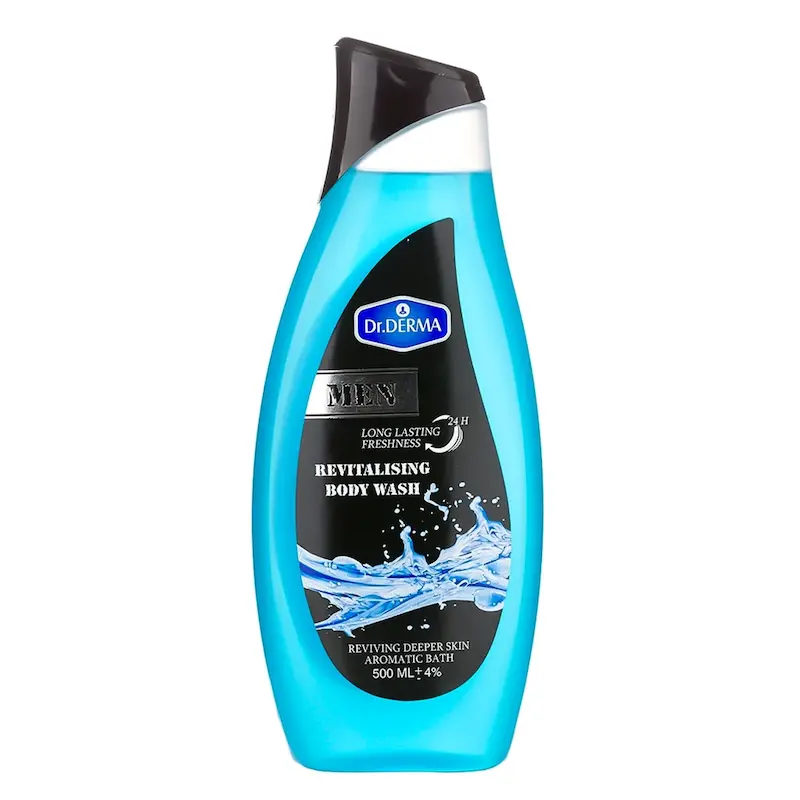 شامپو بدن مردانه آبی احیا کننده دکتر درما حجم 520 میلی لیتر