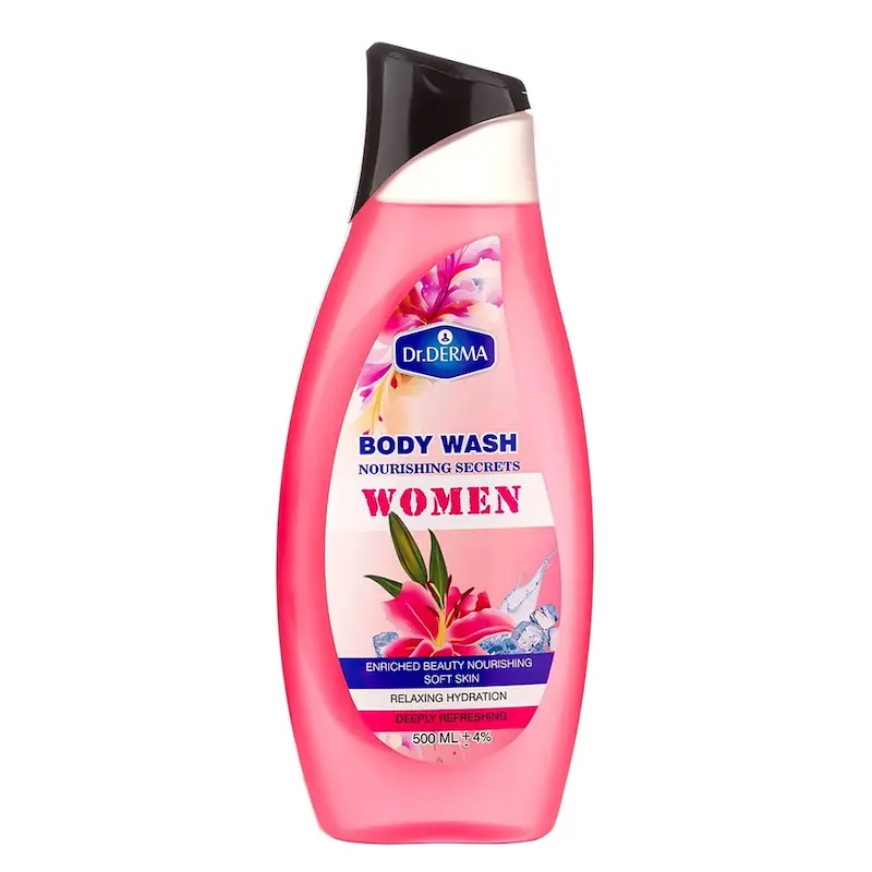 شامپو بدن زنانه رازهای لطافت دکتر درما حجم  520 میلی لیتر
