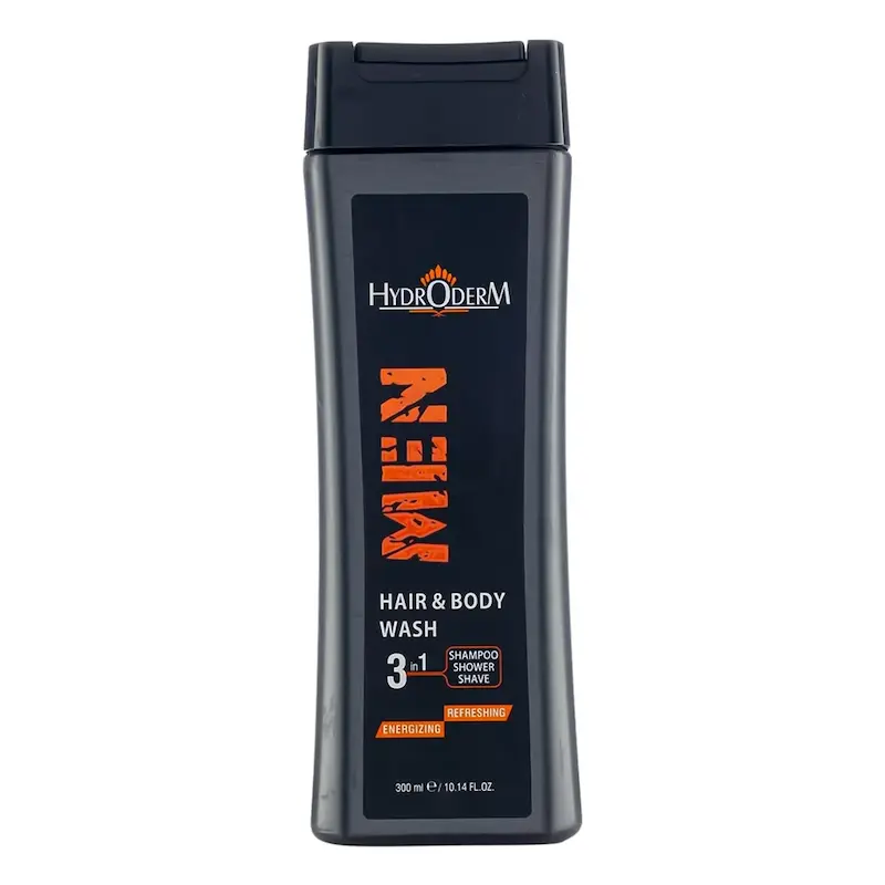 شامپو سر و بدن و اصلاح صورت آقایان هیدرودرم با رایحه انرژی بخش حجم 300 میلی لیتر