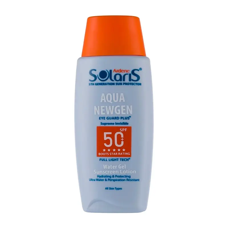 لوسیون ضد آفتاب سولاریس آردن مدل Aqua Newgen با +SPF50 مناسب انواع پوست حجم 100 میلی لیتر