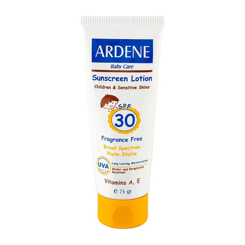 لوسیون ضد آفتاب کودکان آردن مدل Fragrance Free با SPF30 حجم 75 گرم