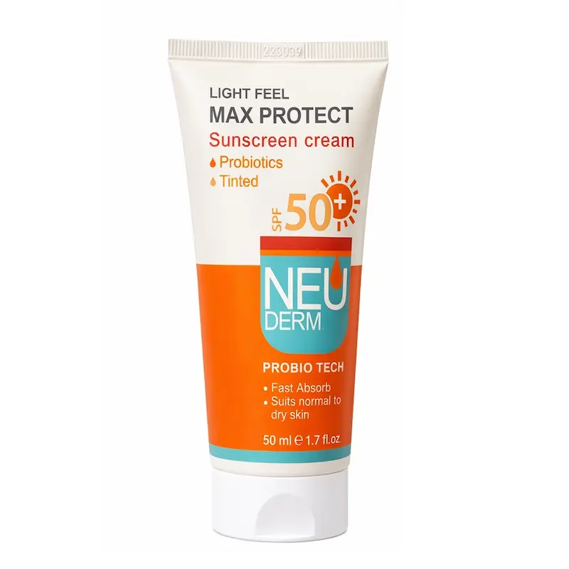 کرم ضد آفتاب رنگی نئودرم مدل Max Protect با SPF50 مناسب پوست چرب حجم 50 میلی لیتر