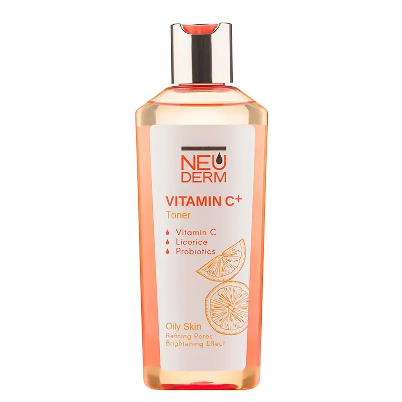 تونر پاک کننده پوست صورت حاوی ویتامین C مناسب پوست چرب نئودرم حجم 200 میلی لیتر