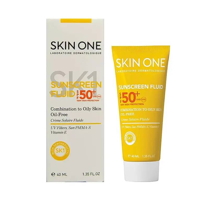 فلوئید ضد آفتاب بی رنگ اسکین وان مناسب پوست های چرب و مختلط SPF50 حجم 40 میلی لیتر