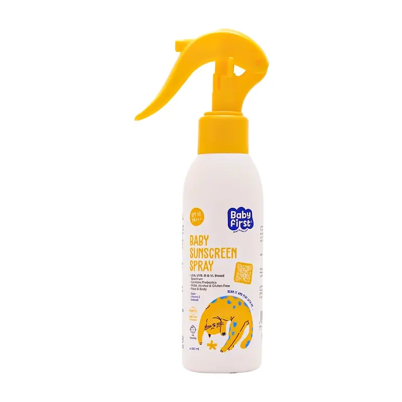 اسپری ضد آفتاب کودکان بیبی فرست SPF50 حجم 150 میلی لیتر