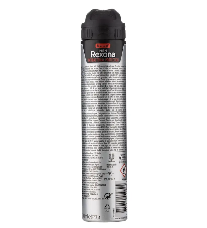 اسپری دئودورانت مردانه رکسونا مدل Antibacterial 10X حجم 200 میلی لیتر