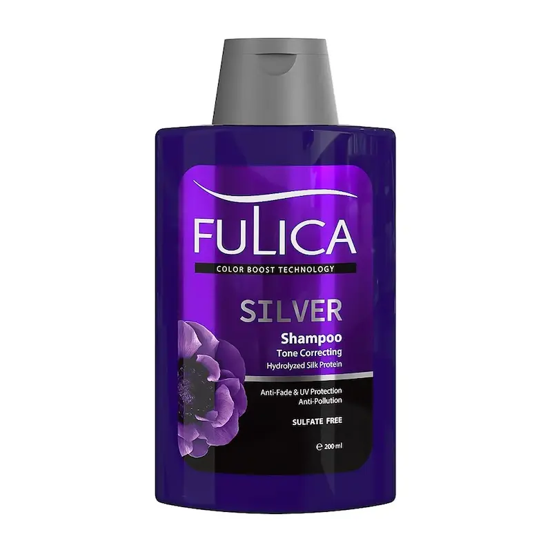 شامپو ضد زردی مو فولیکا مدل سیلور فاقد سولفات حجم  200 میلی لیتر