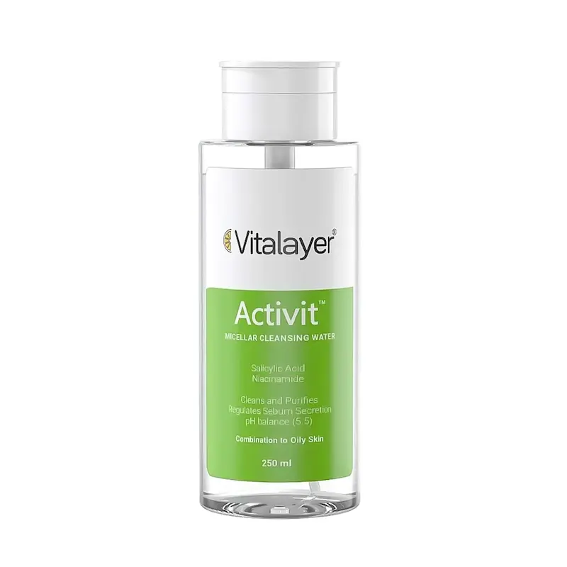 میسلار واتر ویتالیر مدل Activit مناسب پوست چرب حجم 250 میلی لیتر
