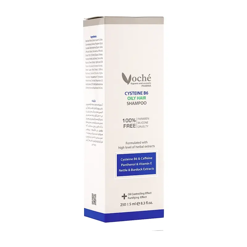 شامپو تقویت کننده  Cycteine B6 موی چرب  وچه حاوی سیستین و ویتامین B6 مناسب مو چرب حجم 250میلی لیتر