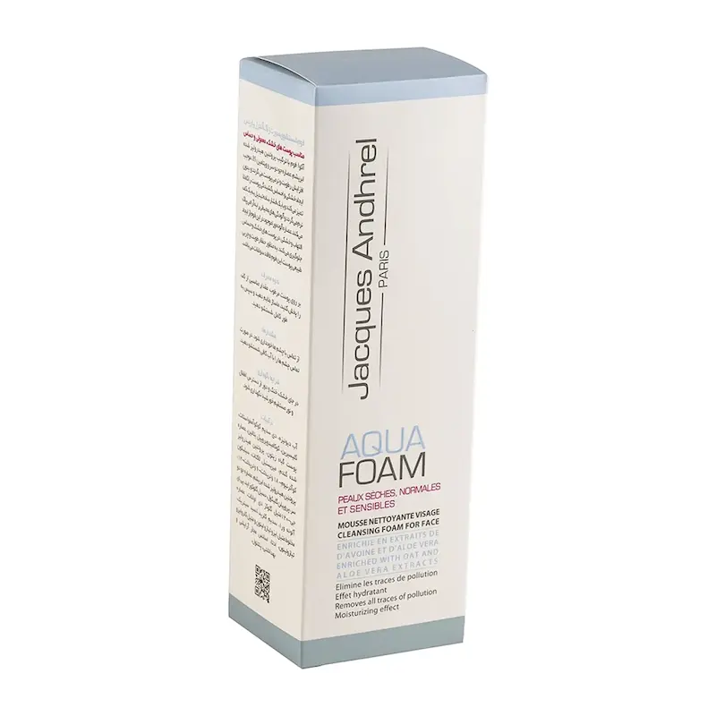 فوم شستشو  صورت پوست خشک و معمولی ژاک آندرل پاریس مدل Aqua Foam حجم 150 میلی لیتر