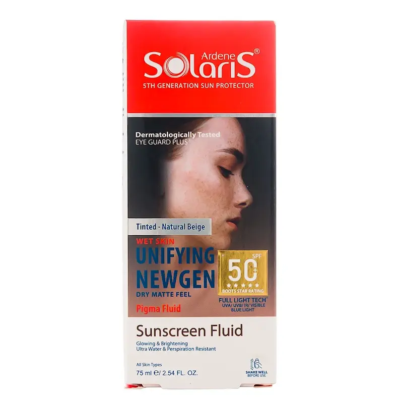 فلوئید ضد آفتاب و روشن کننده پوست رنگی سولاریس آردن با SPF 50 حجم 75 میلی لیتر