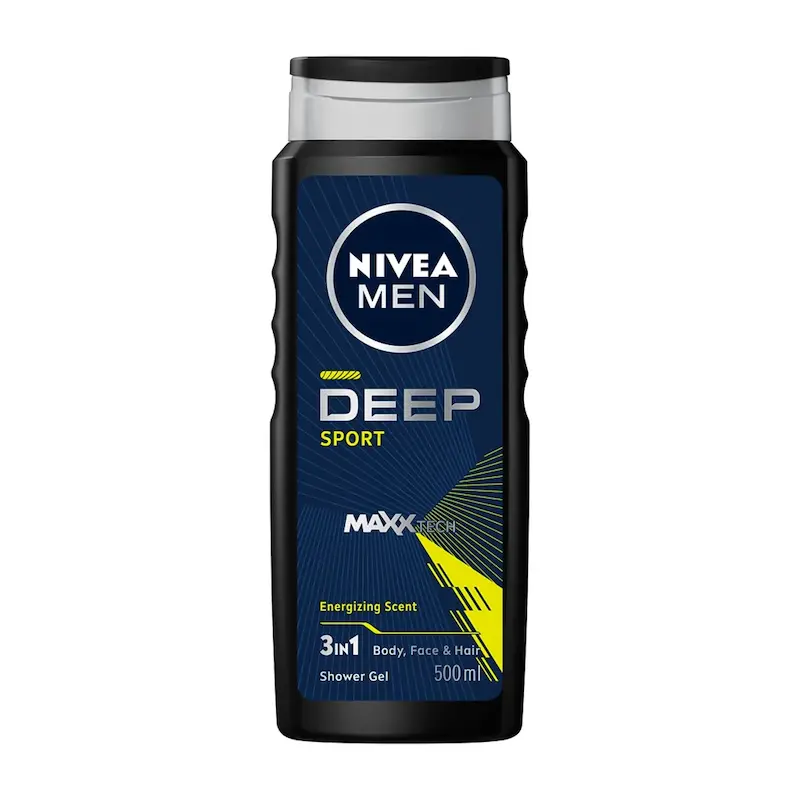 شامپو بدن، صورت و موی مردانه نیوا مدل Deep Sport حجم 500 میلی لیتر