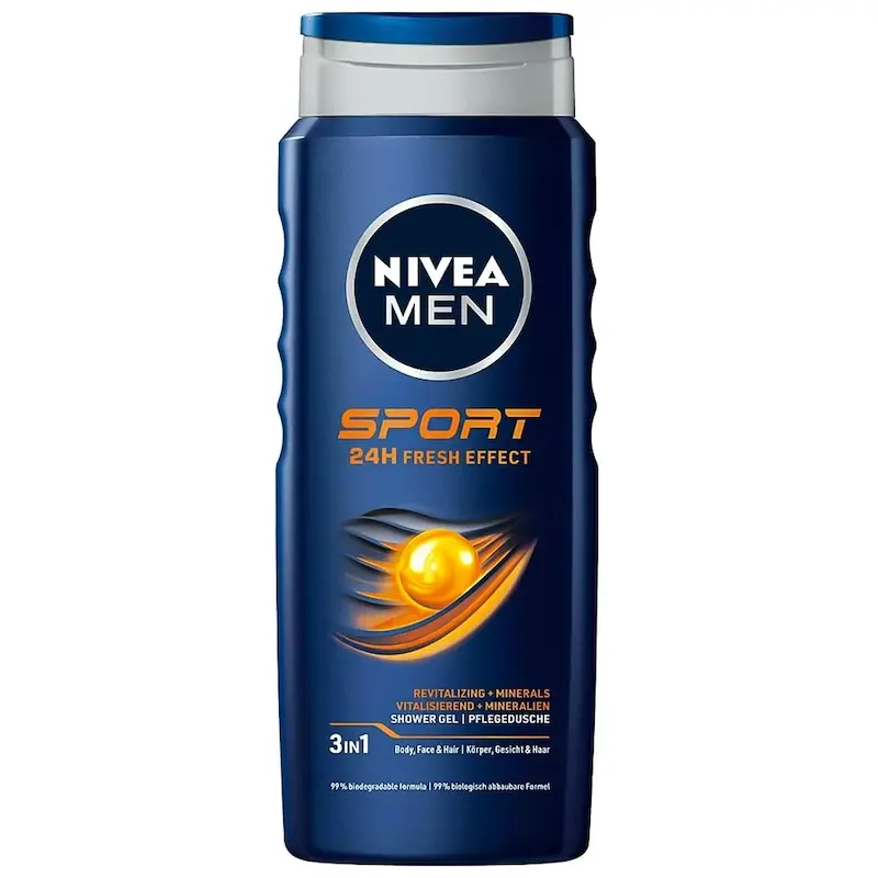 شامپو بدن، صورت و موی مردانه نیوا مدل  Sport 24H Fresh حاوی مینرال حجم 500 میلی لیتر