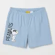 ست تیشرت سفید و شلوارک آبی دخترانه طرح اسنوپی و وودستک برند Peanuts