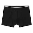 سه عدد شورت تک پسرانه مدل باکسر خط‌دار در رنگ‌های سفید، مشکی و خاکستری