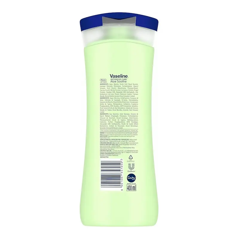 لوسیون بدن Aloe Soothe وازلین حجم 400 میلی لیتر - سبز