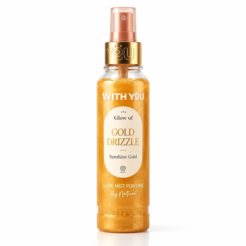 بادی میست شاین دار ویت یو مدل Gold Drizzle حجم ۱۵۰ میلی لیتر درخشش طلایی