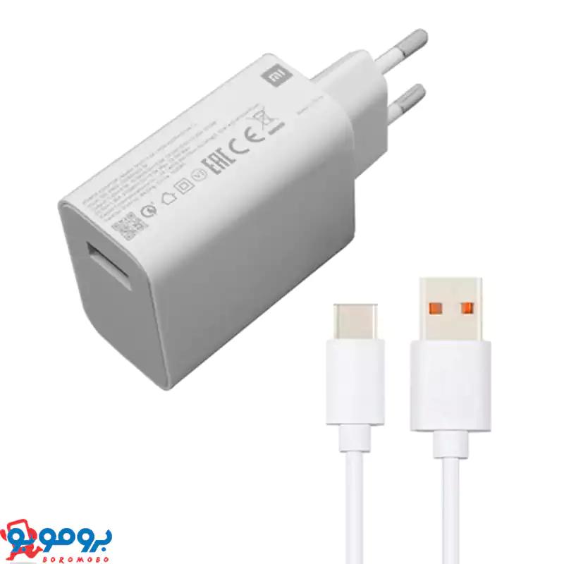 شارژر دیواری 33 وات شیائومی مدل MDY‑11‑EZ | دو پین به همراه کابل تبدیل USB-C | کیفیت های‌کپی