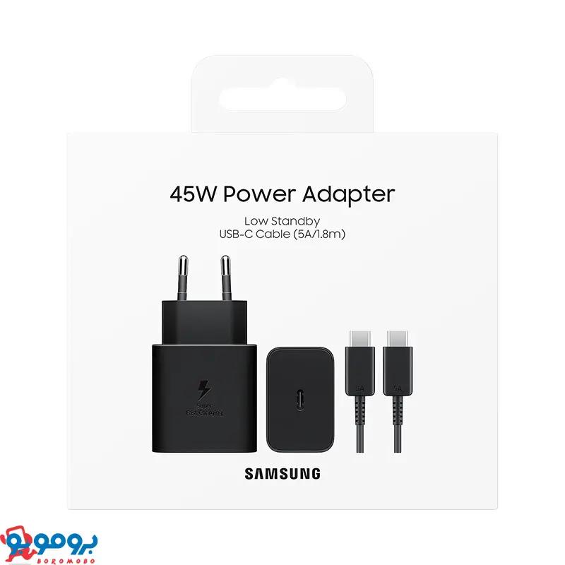 شارژر دیواری 45 وات سامسونگ مدل EP-T4511 Low Standby  | به همراه کابل دو سر تایپ سی 1.8 متر | 2 پین | اورجینال | ساخت ویتنام