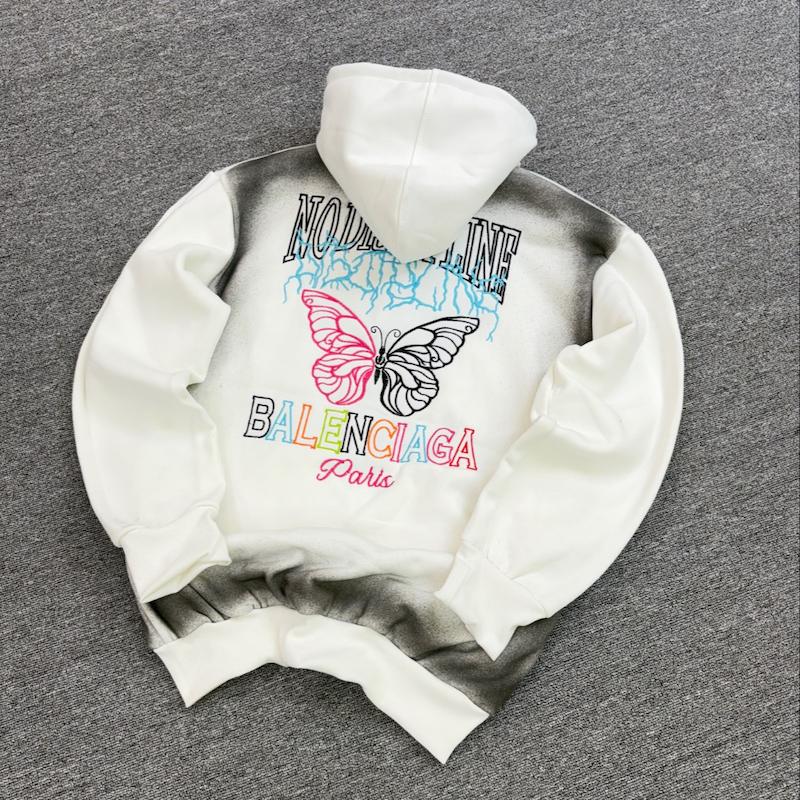 هودی گلدوزی پروانه رنگ سفید