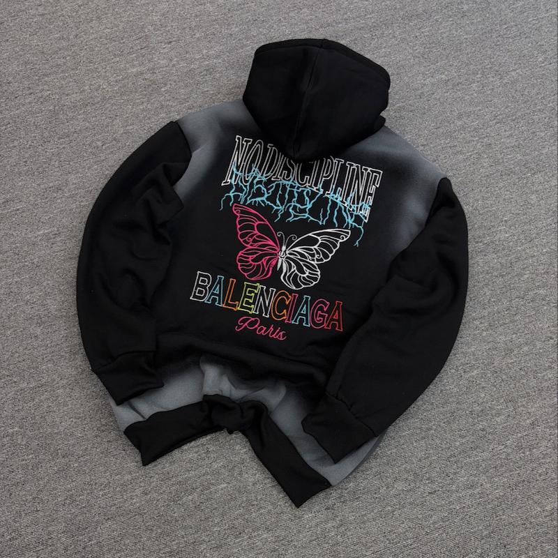 هودی گلدوزی پروانه رنگ مشکی