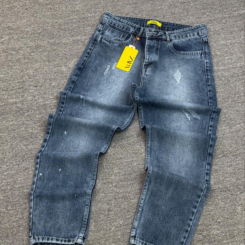 شلوار مام فیت آبی نفتی