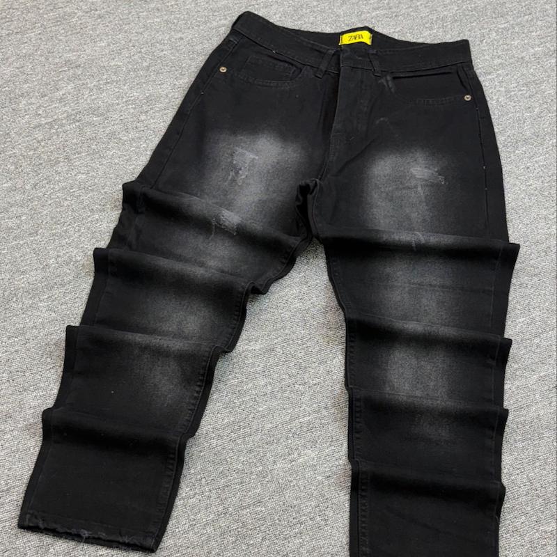 شلوارم مام فیت مشکی سنگ شور