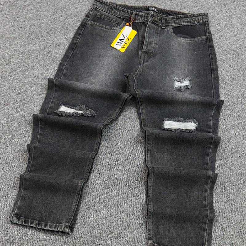 شلوار مام فیت ذغالی زاپ دار کد3