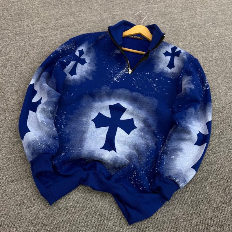 دورس نیم زیپ صلیب آبی