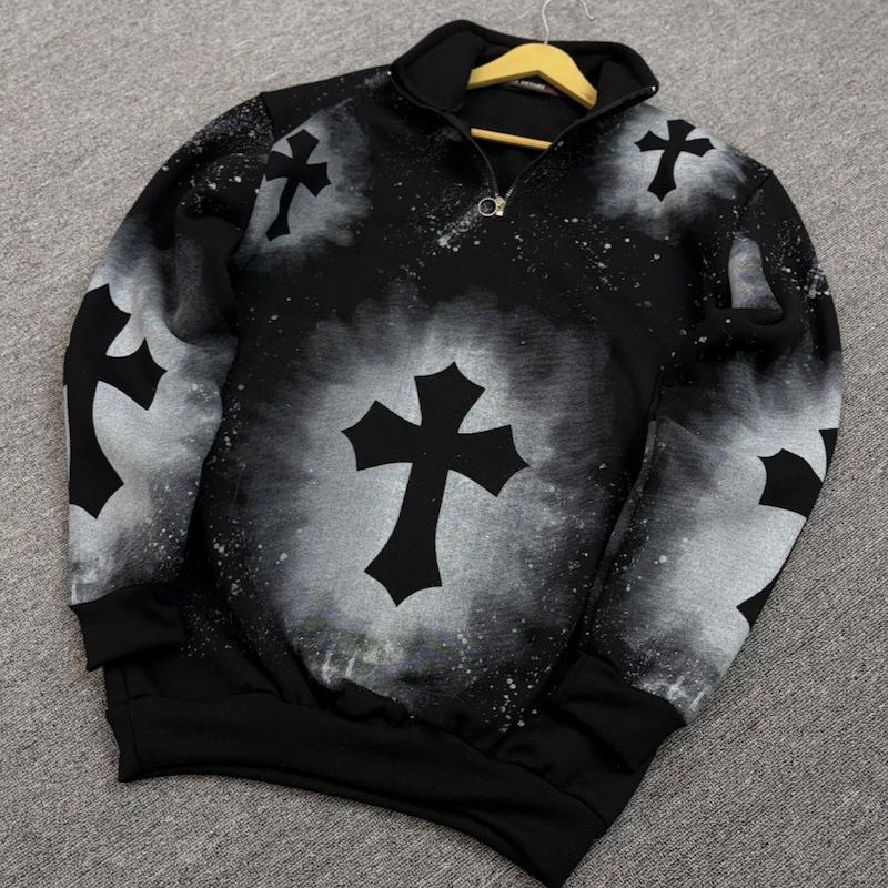 دورس نیم زیپ صلیب رنگ مشکی