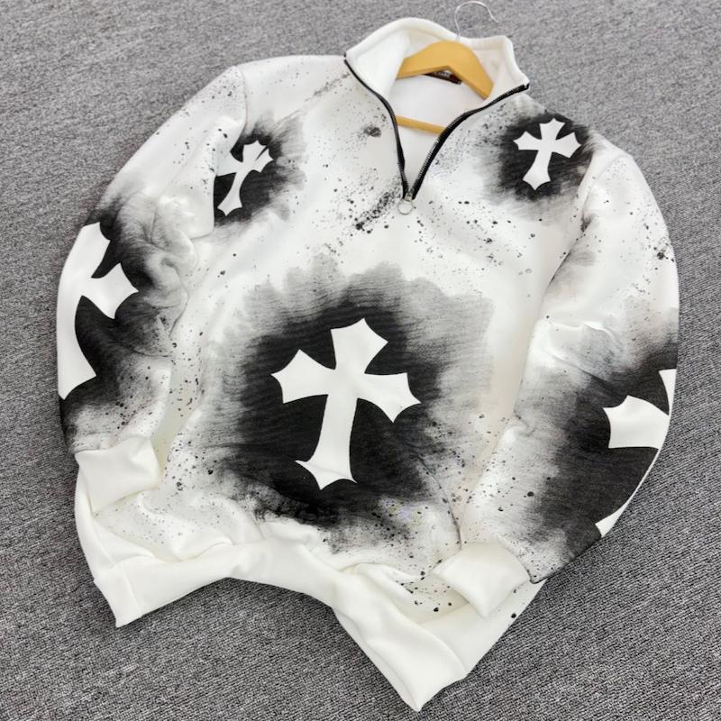 دورس نیم زیپ صلیب رنگ سفید