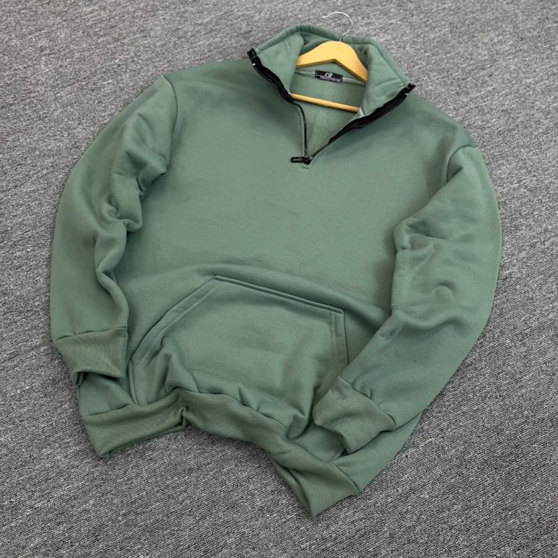 دورس نیم زیپ بیسیک رنگ سبز