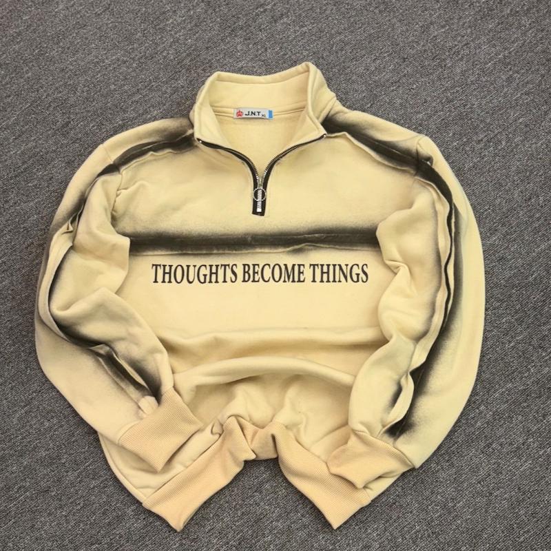 دورس نیم زیپ کثیف دوز فونت رنگ کرم