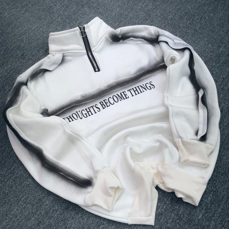 دورس نیم زیپ کثیف دوز فونت رنگ سفید