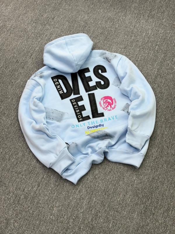 هودی گلدوزی دیزل رنگ آبی آسمانی