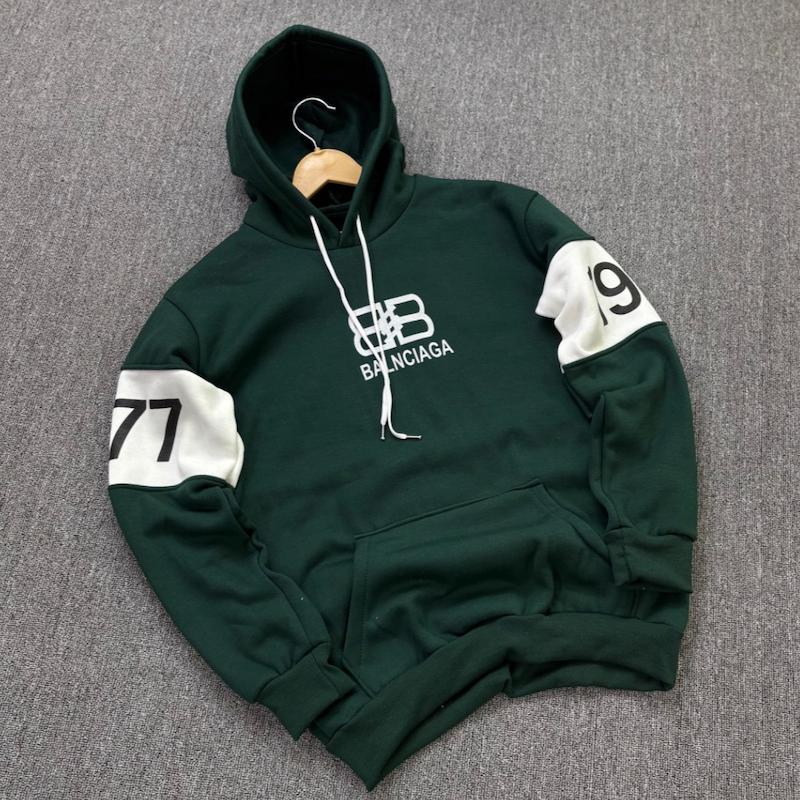 هودی بالنسیاگا آستین چاپ رنگ سبز