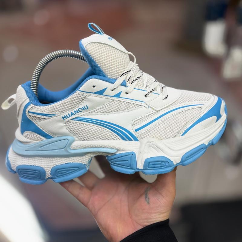 کتونی HUANCIU رنگ سفید آبی آسمانی