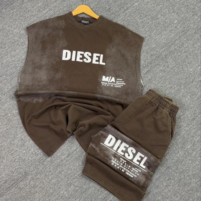ست وست شلوارک DIESEL رنگ موکا