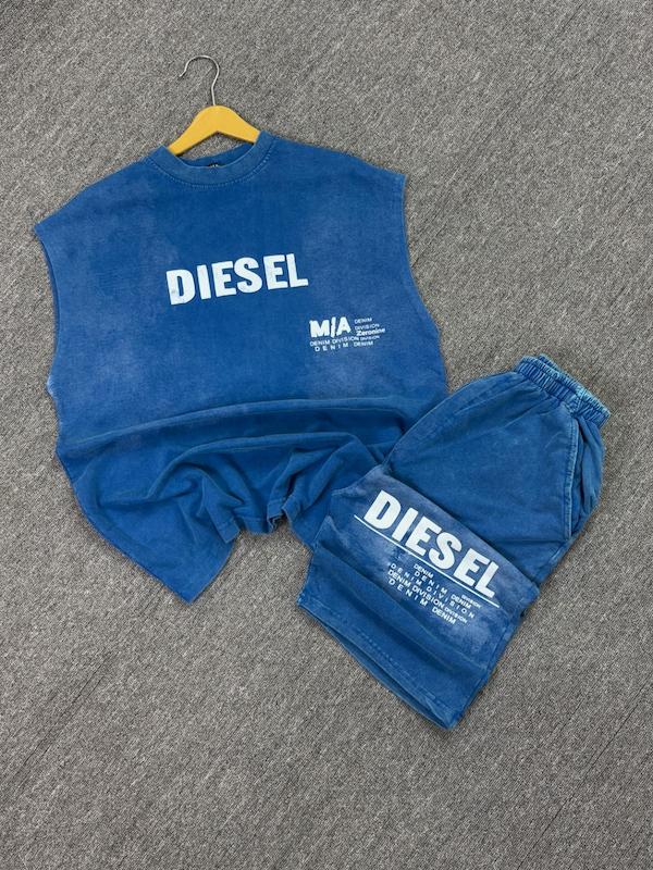 ست وست شلوارک DIESEL رنگ آبی