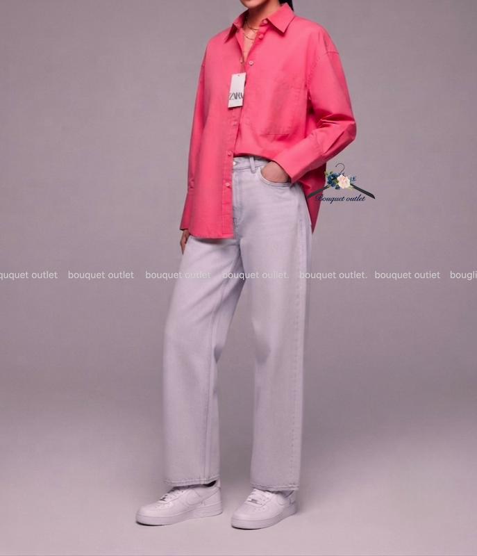 شومیز اُورسایز سرخابی قرمز ZARA