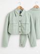 کت کراپ زنانه سبز آبی روشن برند H&M