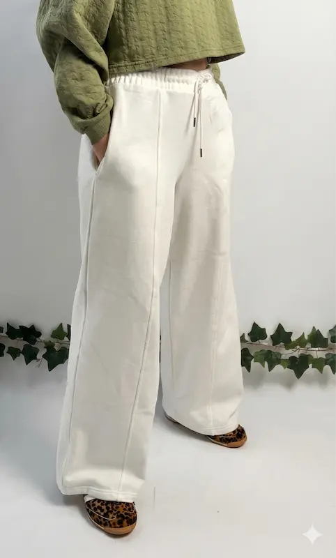 شلوار بگ تو کرکی شیری