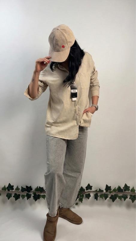 شومیز زارا خاکی