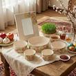 مجموعه ظروف هفت سین 8 پارچه مدل گل رز برجسته